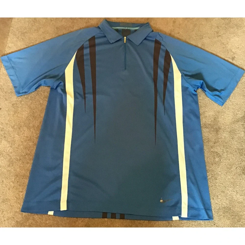 Men's Nike golf zippered polo shirt XL‎ Blue